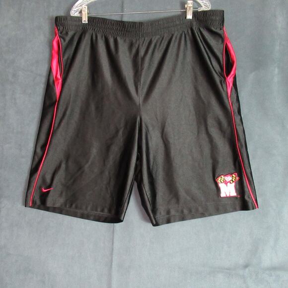 Nike Maryland Terrapins Basketball Shorts Mens Large Black Y2K Sports Drawstring - Picture 1 of 9